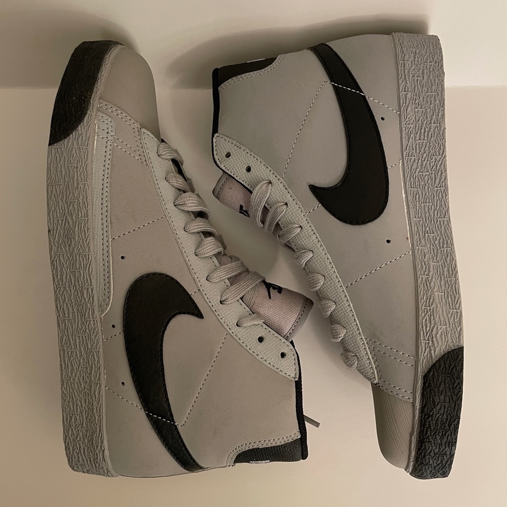 Nike Mid Blazers, Big Boys Size 4.5, Grey/Gray and Black, Worn Once